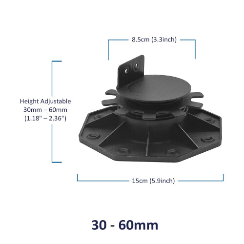 (30-60mm, Pack of 10) Adjustable Pedestals Riser for Joist 1