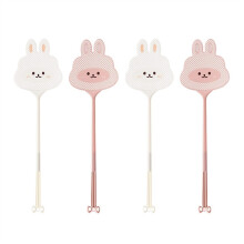 Fly Swatter Set 2 Pcs Cute Rabbit Shape with Tight Grid Face and NonSlip Handle for Home Kitchen