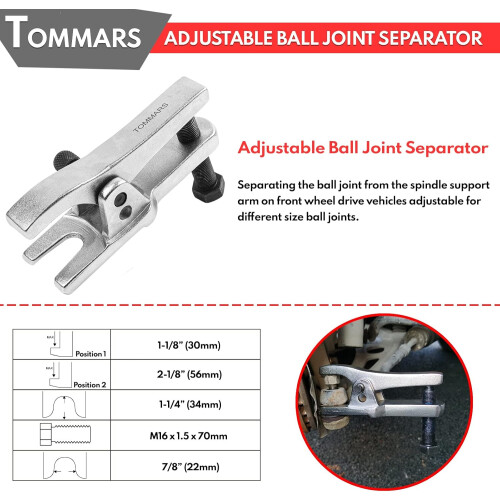 Ball Joint Separator and Tie Rod Removal Tool Kit, Damage Front End Service, Pitman Arm Puller 2