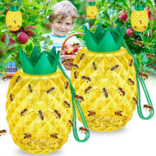Pineapple Shaped Wasp Trap Reusable Outdoor Wasp Catcher for Hornets Yellow Jackets Garden Patio