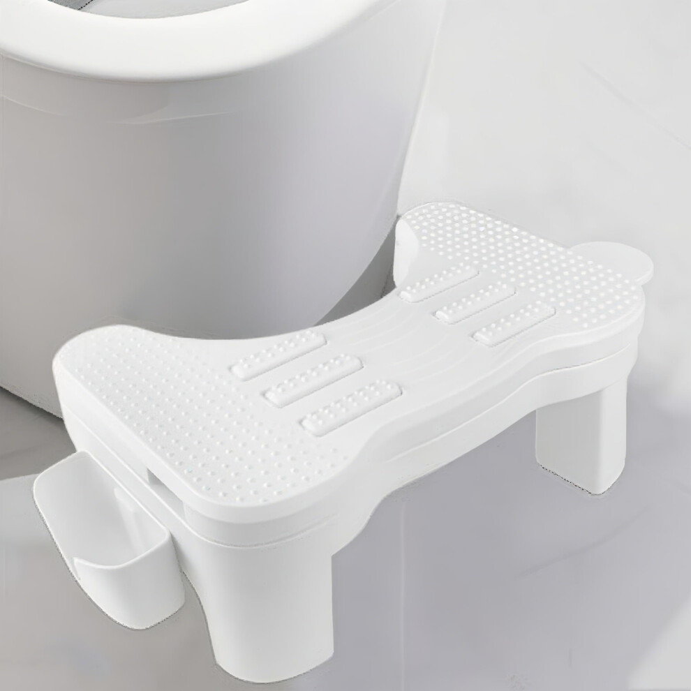 Adjustable Toilet Stool with Storage, NonSlip Massage Surface, Height Adjustable for Adults and Kids