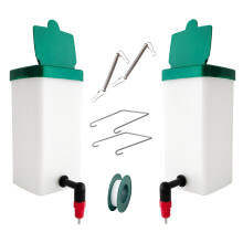 1L Automatic Chicken Waterer with Easy Refill Flip Lid, Hanging Poultry Drinking Cup System Red