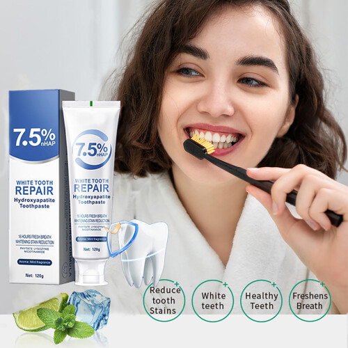 Hydroxyapatite Toothpaste 7.5% nHAP for Enamel Protection and Whitening, Mint 4 Pack 1