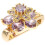 2Pièces Accessoire Montre Compact Violet En Alliage Avec Strass Décor 1