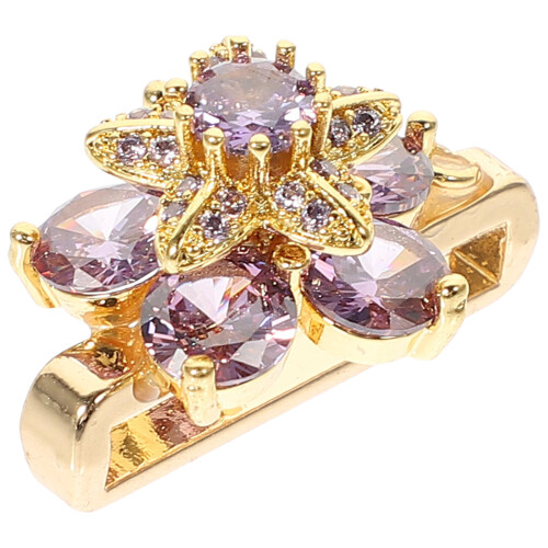 2Pièces Accessoire Montre Compact Violet En Alliage Avec Strass Décor