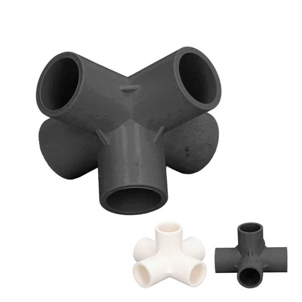 Pvc Pipe Fitting 5 Way Elbow Connector Crack Resistant Gloss For Cat Fence Black Pack Of 10 9099447383921