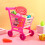 3Pièces Jouet Chariot Plastic Rose Pour Et Jeu 4