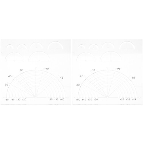 2Pièces Règle Patchwork Demi-Cercle En Durable Transparente 1
