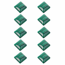 40Pièces Agate Verte Carrée Pierres Perles Pour DIY