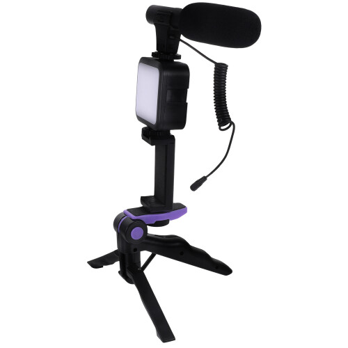 5Ensembles Trépied Selfie LED En ABS Noir Fill Light Pour 2