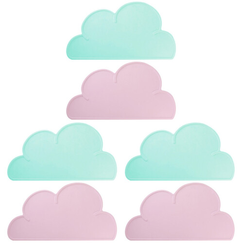 6Pièces Nappes Table Silicone Résistantes Chaleur Forme Nuage 2