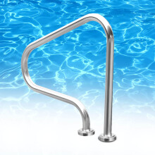 304 Stainless Steel Pool Handrail with Ergonomic Curved Nylon Grip for Inground Pool Steps