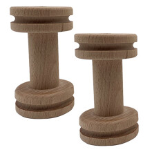 2Pièces Support À Fil En Bois Marron Pour Couture Et Tricot Pratique