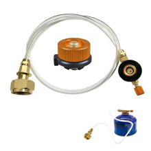 Camping Gas Bottle Adapter with Refill Hose, Durable Metal Fittings for Propane Butane Camping Stove