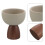 5Pcs Reusable Ceramic Footed Dessert Bowls with Elegant Wood Support 11