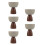 5Pcs Reusable Ceramic Footed Dessert Bowls with Elegant Wood Support 4