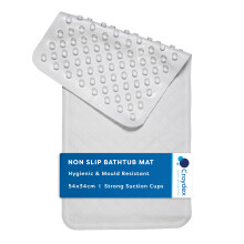 Croydex Rubagrip Bath Mat Non Slip Anti Mould for Inside Bath - Slip Resistant with Secure Grip Suction Cups, Easy to Clean, Made from Natural Ru