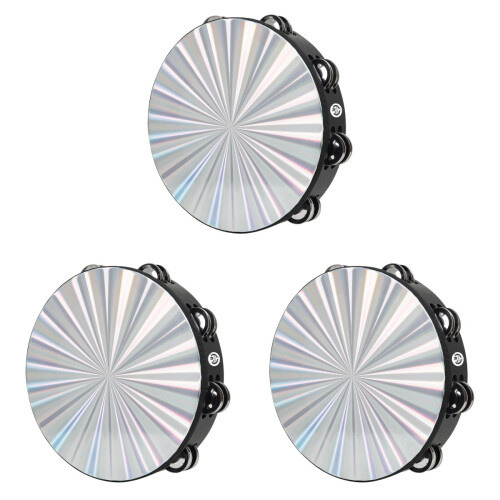 3Pièces Tambour Bois Percussion Argentée Pour Enfants 1