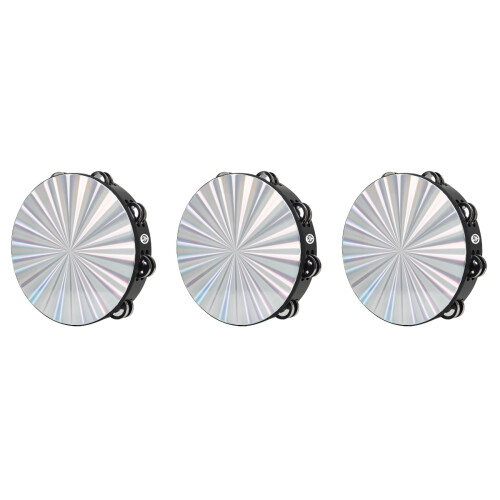 3Pièces Tambour Bois Percussion Argentée Pour Enfants 2