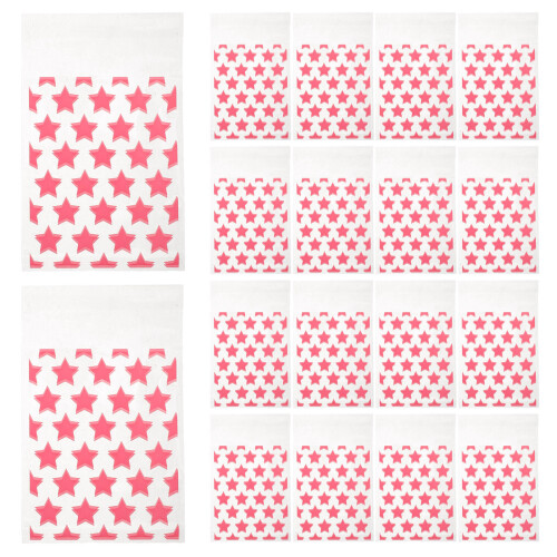 500Pcs Pink Transparent Sealable Plastic Cookie Packaging Bags