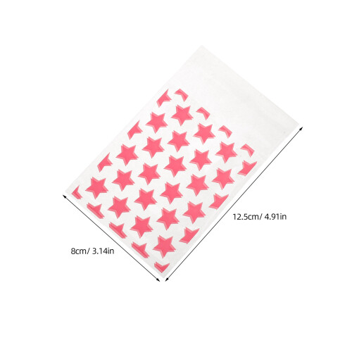 500Pcs Pink Transparent Sealable Plastic Cookie Packaging Bags 2