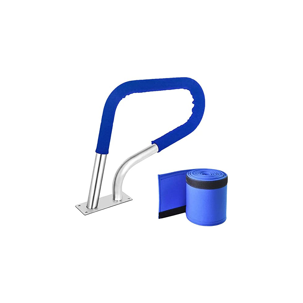 Blue Pool Handrail With Grip Cover, Corrosionresistant Dshaped Swimming Pool Safety Rail