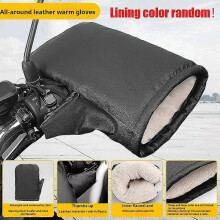 (As show, BlackB-2Pcs) Winter Motorcycle Handlebar Muffs Thermal Gloves Waterproof Hand Warmers for Bicycle Riding Windproof Insulated Covers