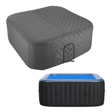 Waterproof UV Resistant Heavy Duty Hot Tub Cover 57 x 57 Inch Outdoor Spa Cover with Secure Fit