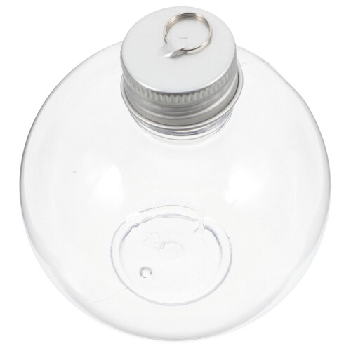 24Pcs Clear Plastic Bulb Bottles Silver Fillable Candy Jars for Decor