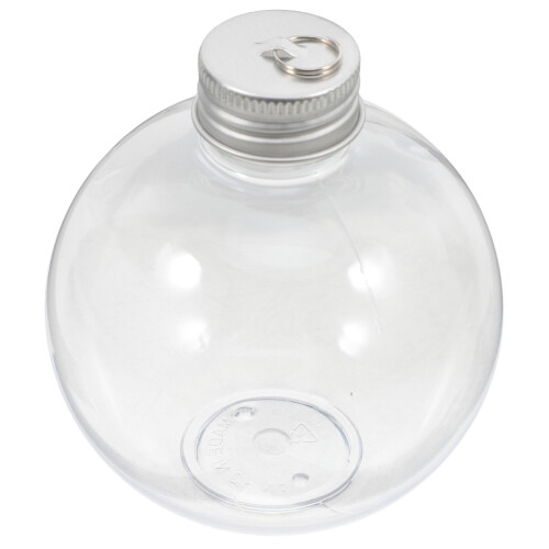 24Pcs Clear Plastic Bulb Bottles Silver Fillable Candy Jars for Decor 2