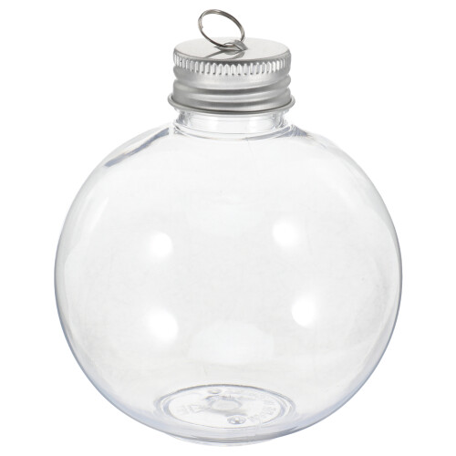 24Pcs Clear Plastic Bulb Bottles Silver Fillable Candy Jars for Decor 1