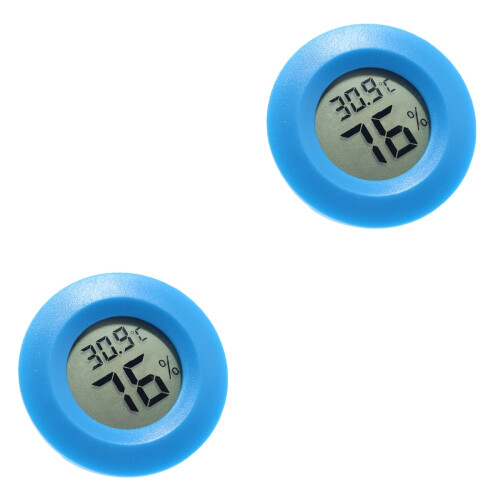 2Pièces Hygromètre Thermomètre Digital Bleu Durable Usage 2