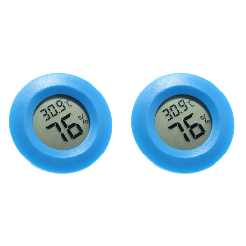 2Pièces Hygromètre Thermomètre Digital Bleu Durable Usage 1