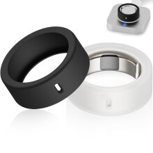 Ring Cover Compatible with Oura Ring 4 and Gen 3, Silicone Protector with Charging Cutouts, Black and Clear S