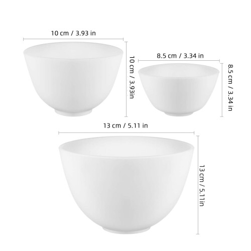 6Pièces Bols De Mélange Blancs Silicone Pour Masques Et 1