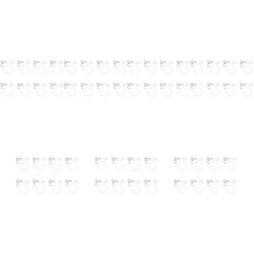 56Pièces Supports Argentés Clips Oreilles Pour DIY 2