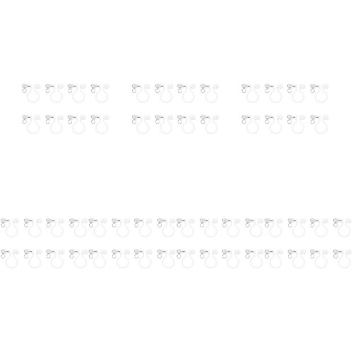 56Pièces Supports Argentés Clips Oreilles Pour DIY 1