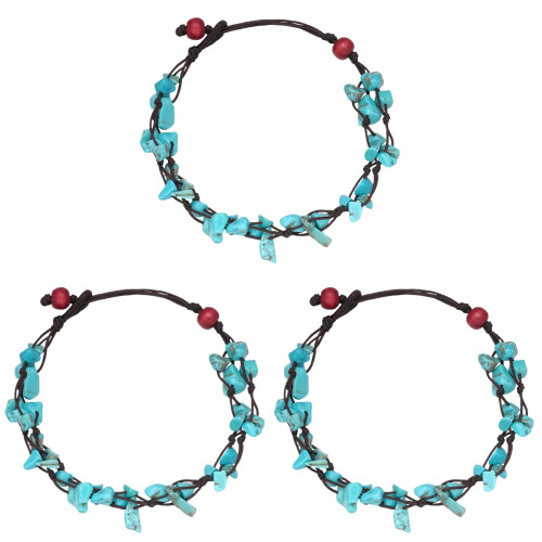 3Pièces Bracelet De Vert Mode Longue Durée Pied 1