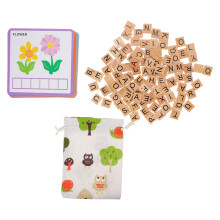 2 Ensembles De Jeu Éducatif En Bois Mots Anglais Et Lettres À
