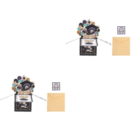 2Pièces Carte 3D Graduation Décorative Solide 2