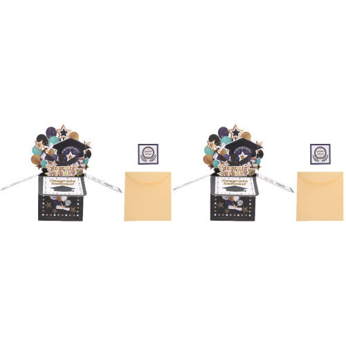 2Pièces Carte 3D Graduation Décorative Solide 1