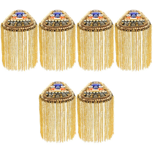 6Pièces Épaulettes Chaînes Dorées Décor Accessoire Costume 2