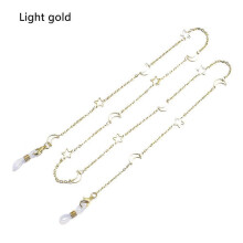 (As show, silver) Women Girl Star Moon Anti-lost Mask Lanyards Punk Jewelry Alloy Eyeglasses Chains Sunglasses Chain