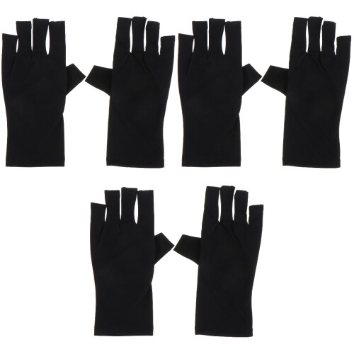6Pièces Anti-Uv Demi-Doigts Polyester Noir Confortable 2