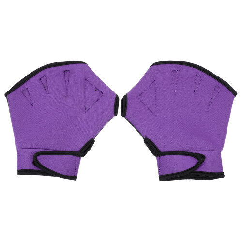 4Paires Protège-Mains Natation Nylon Violet Ajustables