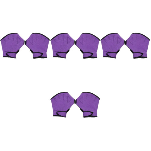 4Paires Protège-Mains Natation Nylon Violet Ajustables 2