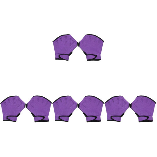 4Paires Protège-Mains Natation Nylon Violet Ajustables 1