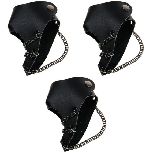 3Pièces Accessoires Cuir Rivetés Gothiques Pour Costume Et Danse 2