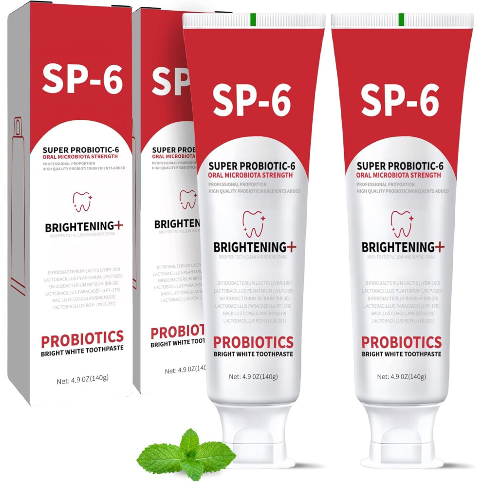 2PCS Probiotic Whitening Toothpaste Fluoride  Ultra Whitening Enamel Safe Fresh Mint