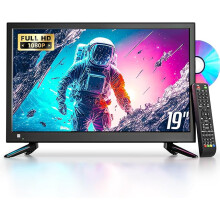 19 inch small TV Built-in DVD player, 1080P mini TV with freeview, supports HDMI USB AV input, 12v tvs